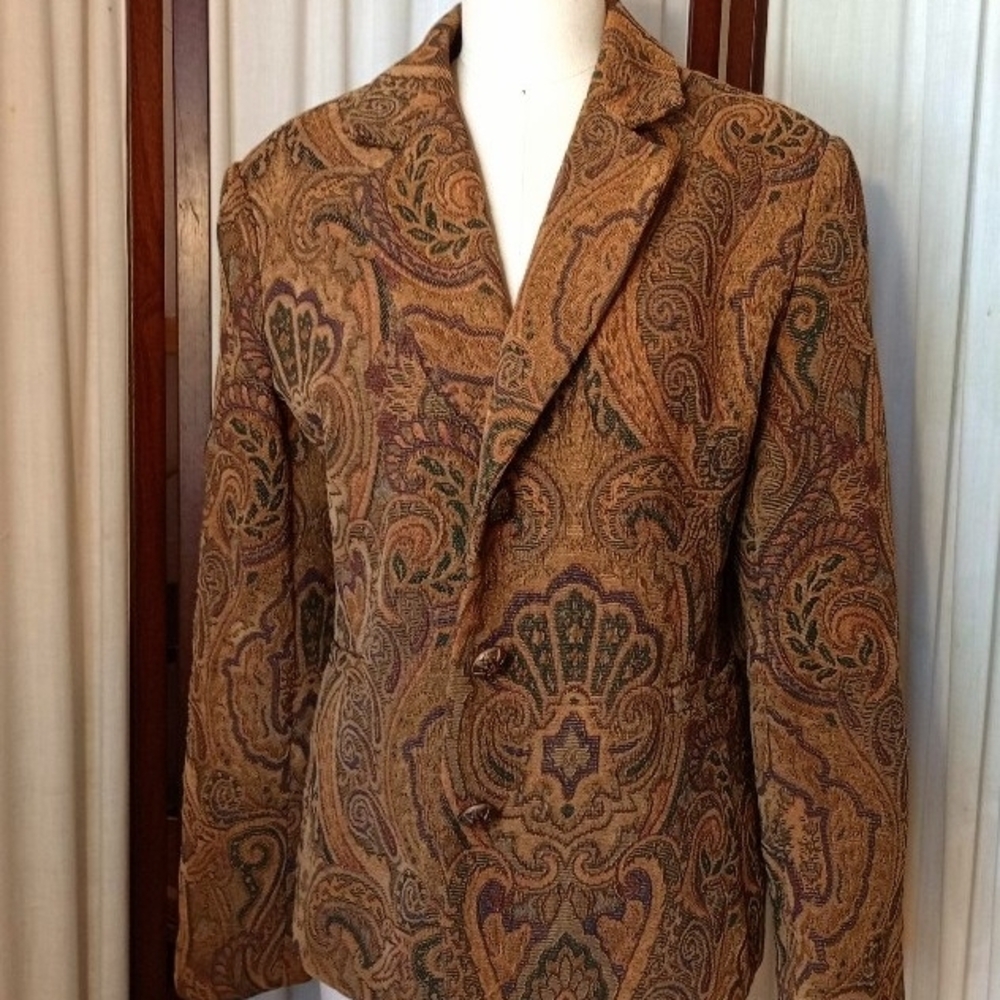 Erin London Brown Paisley Blazer